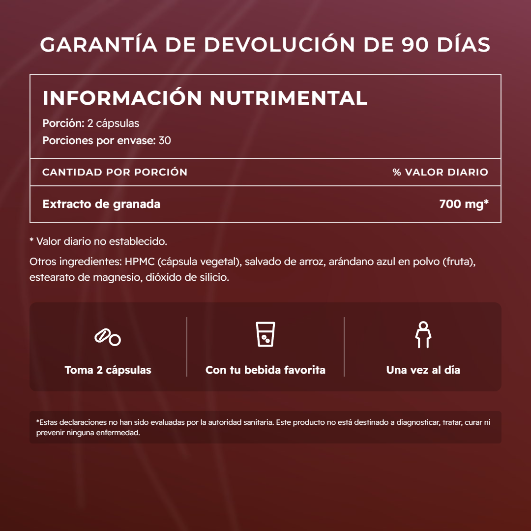 Extracto de granada orgánica en cápsulas